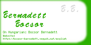 bernadett bocsor business card